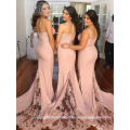 Wholesale Good Quality New Cheap Lace formal Beach pink wedding Bridesmaid Dresses Long LB43